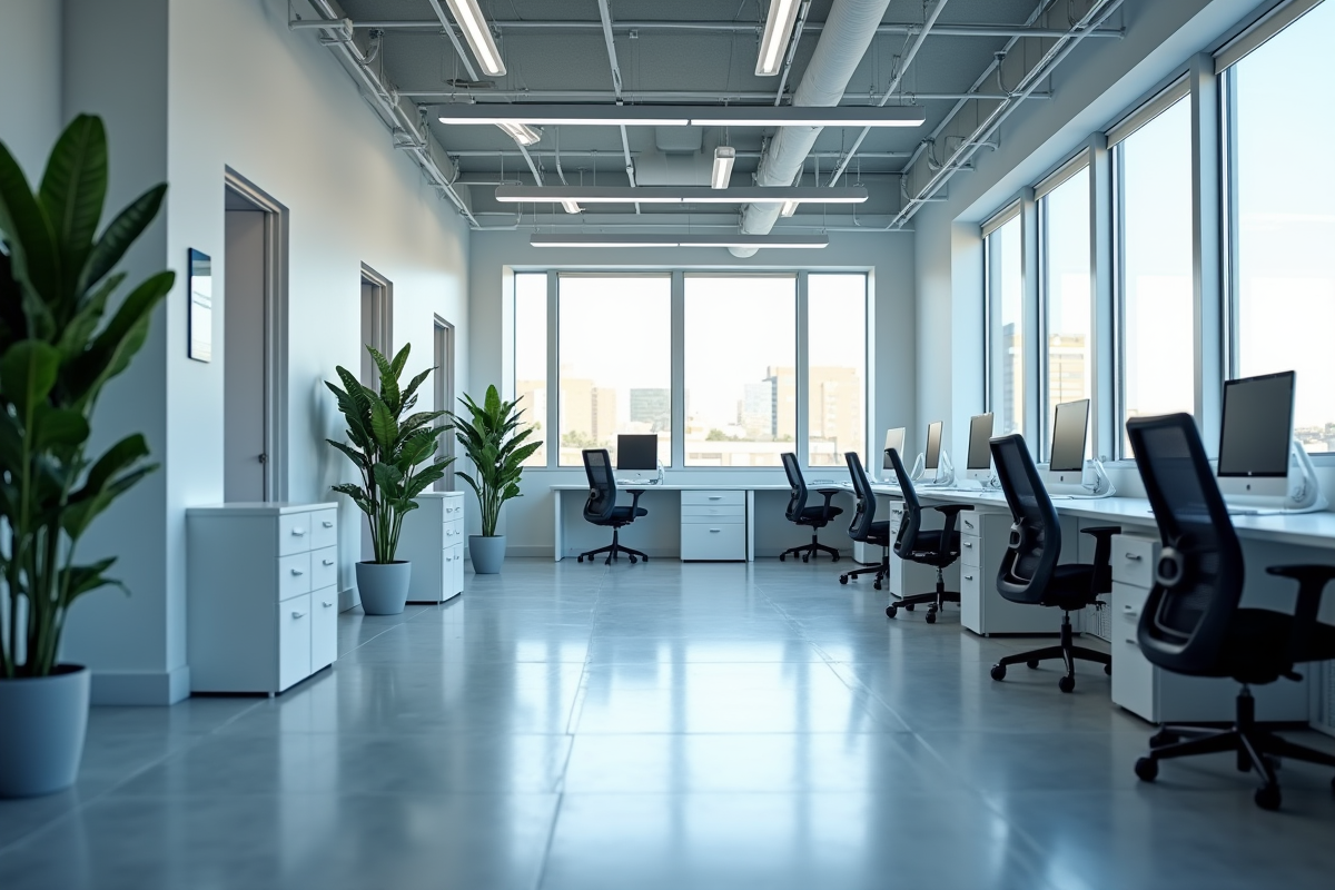 Espace de bureau moderne bien organisé pour la sécurité