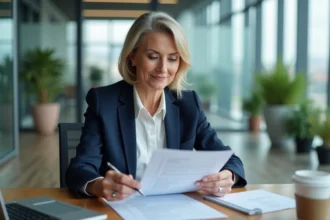Responsable RH vérifiant une check-list juridique avant la fermeture estivale de l'entreprise