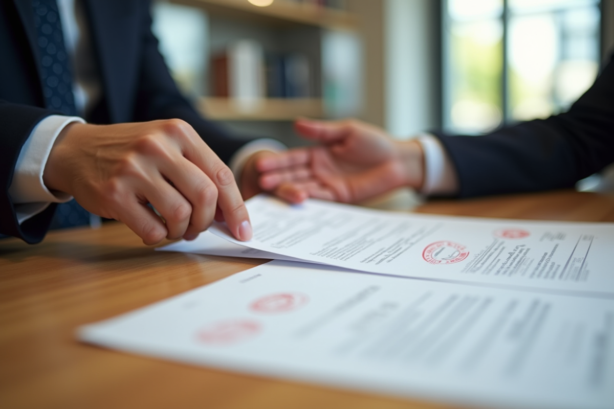 Echange de documents officiels dans une mairie moderne en France