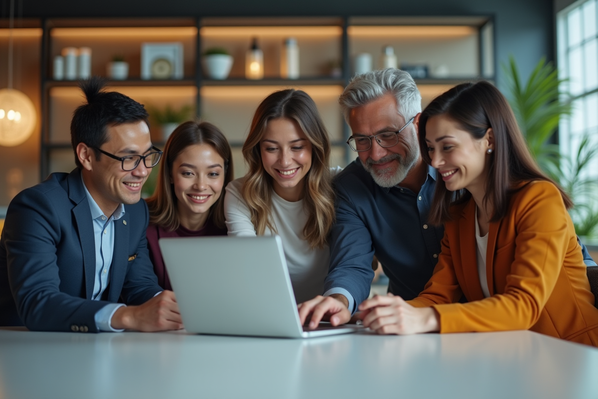 Groupe divers d'employes Loreal en réunion collaborative