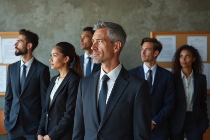 Groupe de professionnels divers dans un bureau moderne