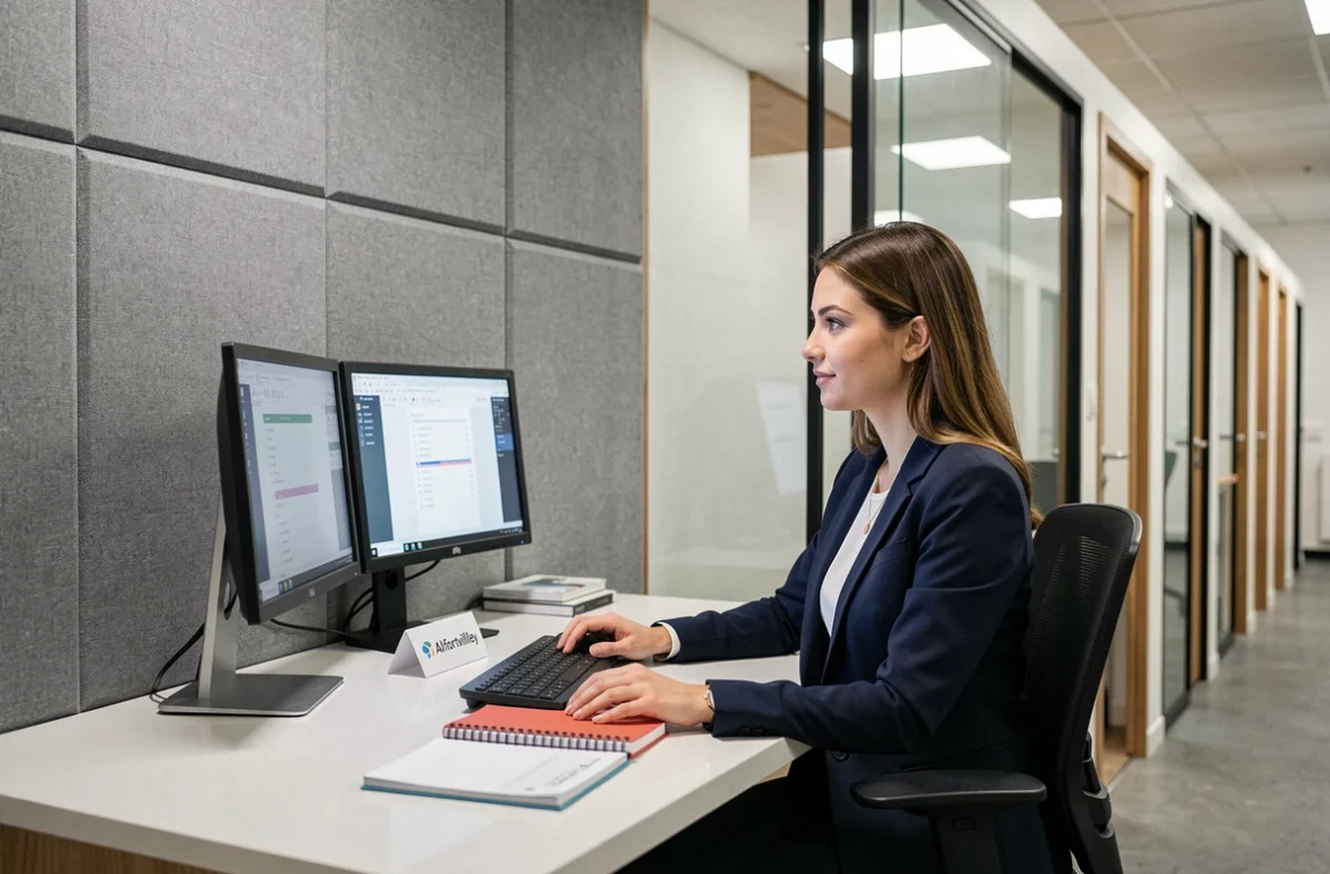 Espace de coworking clés en main Stop & Work à Alfortville avec un poste de travail entièrement équipé